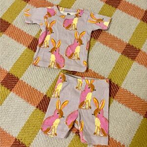 Tea Collection Pink and Orange Bunny Set